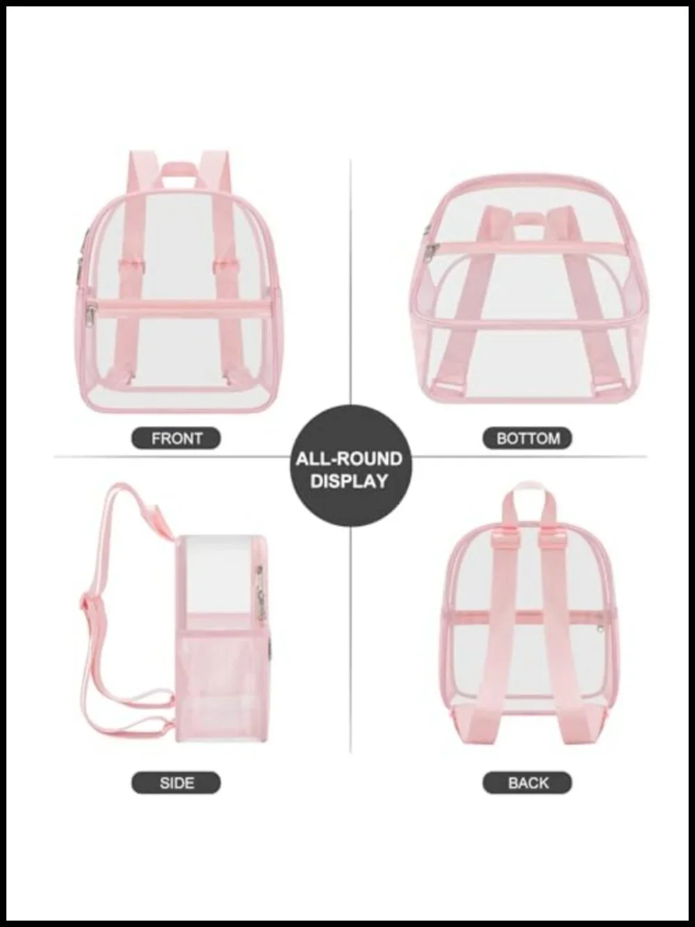 Clear Stadium Approved Backpack Waterproof PVC Adjustable Strap